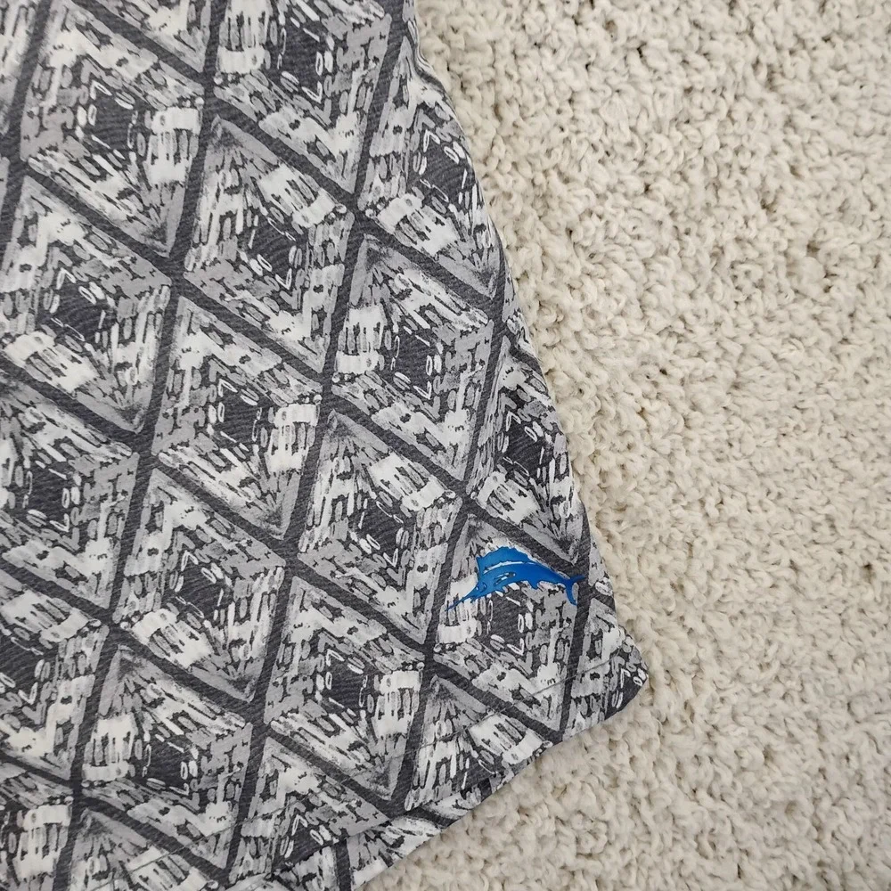 Tommy Bahama Swim Trunks Mens Extra Large Gray Pool Surf Beach Lined Geometric